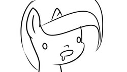 Size: 1127x640 | Tagged: safe, artist:vbronny, oc, oc only, pony, unicorn, black and white, bust, grayscale, horn, monochrome, open mouth, portrait, simple background, solo, white background