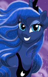 Size: 1200x1920 | Tagged: safe, artist:theroyalprincesses, princess luna, alicorn, pony, g4, bust, cute, female, looking at you, lunabetes, mare, portrait, smiling, solo