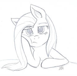 Size: 1024x1011 | Tagged: safe, artist:cyanyeh, pinkie pie, earth pony, pony, g4, bored, bust, frown, grayscale, hoof on cheek, looking at you, monochrome, pencil drawing, pinkamena diane pie, portrait, simple background, traditional art, white background