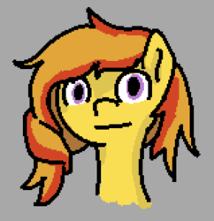Size: 477x493 | Tagged: safe, artist:vbronny, oc, oc only, earth pony, pony, bust, female, gray background, mare, pixel art, portrait, simple background, solo