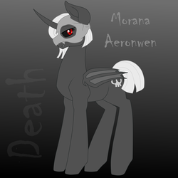 Size: 2000x2000 | Tagged: safe, artist:glacierfrostclaw, oc, oc:morana aeronwen, bat pony alicorn, pony, bat wings, curved horn, female, high res, horn, mare, oc villain, sister of death, sisters of the apocalypse, skull mask, wings
