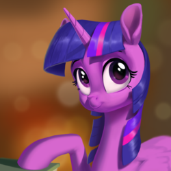 Size: 1571x1563 | Tagged: safe, artist:nadnerbd, twilight sparkle, alicorn, pony, g4, blur disk effect, blurry background, cute, female, looking at you, mare, solo, twiabetes, twilight sparkle (alicorn)