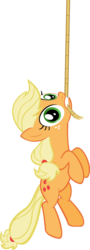 Size: 622x1735 | Tagged: safe, artist:breadking, applejack, earth pony, pony, g4, look before you sleep, female, hatless, mare, missing accessory, mouth hold, rope, simple background, solo, transparent background, vector