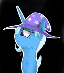 Size: 2113x2385 | Tagged: safe, artist:groomlake, edit, trixie, pony, unicorn, g4, black background, clothes, female, hat, high res, mare, simple background, solo, trixie's hat