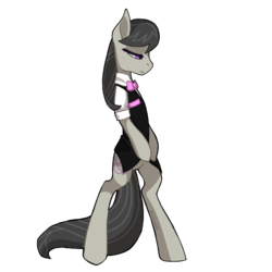 Size: 1024x1024 | Tagged: safe, artist:scape-goats, octavia melody, earth pony, pony, g4, bipedal, clothes, cutie mark, female, lidded eyes, mare, simple background, solo, transparent background