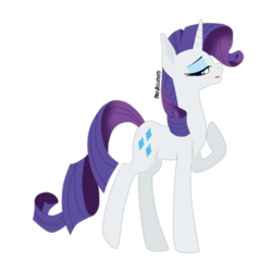 Size: 1024x1024 | Tagged: safe, artist:scape-goats, part of a set, rarity, pony, unicorn, g4, cutie mark, female, hoof on chest, lidded eyes, looking at you, mare, open mouth, profile, raised hoof, simple background, solo, transparent background