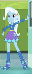 Size: 320x724 | Tagged: safe, screencap, trixie, equestria girls, equestria girls specials, g4, my little pony equestria girls: better together, my little pony equestria girls: forgotten friendship, boots, clothes, cropped, female, high heel boots, high heels, hoodie, kneesocks, shoes, skirt, socks, solo