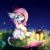 Size: 1500x1500 | Tagged: safe, artist:lunar froxy, oc, oc only, oc:flameheart, kirin, cloven hooves, female, grass, grass field, kirin oc, kirin-ified, lantern, leonine tail, mare, night, night sky, sky, solo, species swap