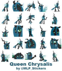 Size: 364x418 | Tagged: safe, artist:mlpcreativelab, ocellus, queen chrysalis, pony, g4, simple background, telegram sticker, white background