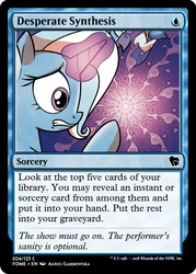 Size: 375x523 | Tagged: safe, artist:agnesgarbowska, edit, idw, trixie, friends forever #37, g4, my little pony: friends forever, ccg, magic, magic the gathering, trading card, trading card edit