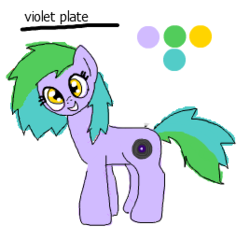 Size: 268x256 | Tagged: safe, artist:platinumdrop, oc, oc only, oc:violet plate, earth pony, pony, colored sketch, female, mare, solo