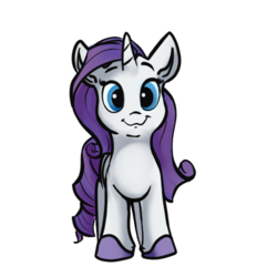 Size: 500x500 | Tagged: safe, artist:greyscaleart, rarity, pony, unicorn, g4, 8 angles of pony collaboration, colored, colored hooves, cute, female, looking at you, mare, raribetes, simple background, smiling, smol, solo, transparent background