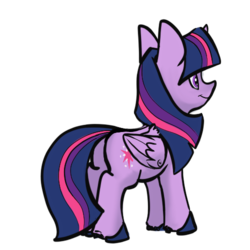 Size: 500x500 | Tagged: safe, artist:greyscaleart, twilight sparkle, alicorn, pony, g4, 8 angles of pony collaboration, colored, colored hooves, cute, cutie mark, female, mare, simple background, smiling, smol, solo, transparent background, twiabetes, twilight sparkle (alicorn)