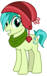 Size: 2000x3200 | Tagged: safe, alternate version, artist:cheezedoodle96, sandbar, earth pony, pony, best gift ever, g4, .svg available, clothes, cute, happy, hat, high res, looking at you, male, sandabetes, scarf, simple background, smiling, solo, svg, teenager, transparent background, vector, winter outfit