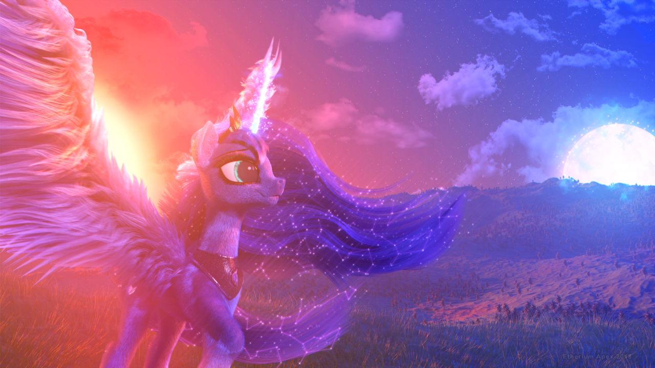 Clopician. Луна 3d MLP. , Арт МЛП 3d. Селестия пони. МЛП Луна 3д