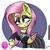 Size: 768x768 | Tagged: safe, artist:tylerdashart, fluttershy, pegasus, pony, fake it 'til you make it, g4, abstract background, blushing, clothes, ear piercing, earring, eyeshadow, female, fluttergoth, goth, jewelry, makeup, mare, piercing, signature, solo