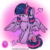 Size: 768x768 | Tagged: safe, artist:tylerdashart, twilight sparkle, alicorn, pony, g4, abstract background, blushing, chest fluff, cute, female, heart, mare, signature, smiling, solo, spread wings, twiabetes, twilight sparkle (alicorn), wings