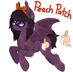 Size: 665x654 | Tagged: safe, artist:peachy-pea, oc, oc only, oc:peach patch, bat pony, pony, solo
