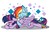Size: 876x564 | Tagged: safe, artist:tylerdashart, rainbow dash, twilight sparkle, alicorn, pegasus, pony, g4, abstract background, biting, blushing, eyes closed, female, lesbian, mare, preening, ship:twidash, shipping, signature, twilight sparkle (alicorn)