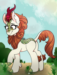 Size: 750x1000 | Tagged: safe, artist:vale-bandicoot96, autumn blaze, kirin, g4, sounds of silence, female, looking down, solo