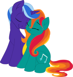 Size: 1702x1791 | Tagged: safe, artist:sirzi, oc, oc only, pony, commission, cute, eyes closed, female, male, mare, nuzzling, oc x oc, shipping, simple background, smiling, stallion, straight, transparent background