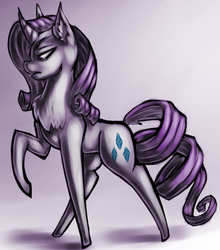 Size: 533x606 | Tagged: safe, artist:countaile, rarity, pony, unicorn, g4, chest fluff, female, raised hoof, solo, standing