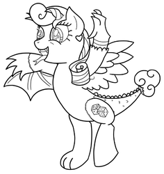 Size: 618x656 | Tagged: safe, oc, oc only, oc:pearl, lineart, monochrome, parent:discord, parent:rarity, parents:raricord, solo