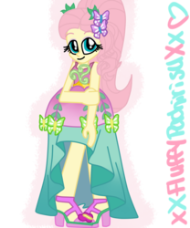 Size: 1024x1229 | Tagged: safe, artist:xxfluffypachirisuxx, fluttershy, equestria girls, g4, my little pony equestria girls: legend of everfree, clothes, dress, female, solo