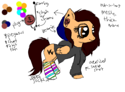 Size: 950x700 | Tagged: safe, artist:unimaginedspecies, oc, oc only, oc:kitty west, pegasus, pony, clothes, ear piercing, female, hoodie, mare, piercing, raised hoof, simple background, socks, solo, striped socks, transparent background