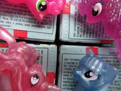Size: 841x633 | Tagged: safe, pinkie pie, princess cadance, twilight sparkle, g4, my little pony best gift ever, blind bag, female, irl, photo, toy