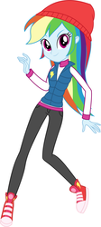Size: 2276x5079 | Tagged: safe, artist:redillita, rainbow dash, equestria girls, g4, beanie, clothes, converse, female, hat, pants, shoes, smiling, sneakers, solo, winter outfit