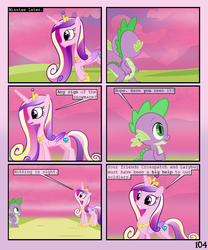 Size: 900x1080 | Tagged: safe, artist:lister-of-smeg, princess cadance, spike, pony, comic:crystal heart attack, g4