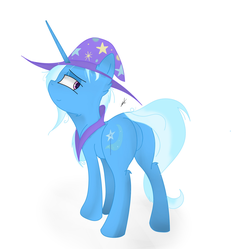 Size: 2153x2145 | Tagged: safe, artist:groomlake, trixie, pony, unicorn, butt, clothes, colored, female, hat, looking at you, mare, plot, simple background, solo, trixie's hat, white background