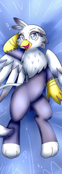 Size: 2000x5600 | Tagged: safe, artist:sugar morning, derpibooru exclusive, oc, oc only, oc:vixen, griffon, bed, body pillow, high res, lying down, solo, spread wings, tongue out, water bed, wings