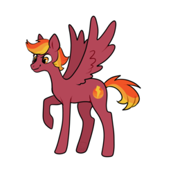 Size: 1200x1200 | Tagged: safe, artist:raventhroat, oc, oc only, oc:kugelblitz, pegasus, pony, female, magical lesbian spawn, mare, offspring, parent:rainbow dash, parent:spitfire, parents:spitdash, raised hoof, simple background, solo, spread wings, transparent background, wings