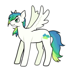 Size: 1000x1000 | Tagged: safe, artist:raventhroat, oc, oc only, oc:cloudy skies, pegasus, pony, eye clipping through hair, magical lesbian spawn, male, offspring, parent:rainbow dash, parent:spitfire, parents:spitdash, simple background, solo, spread wings, stallion, transparent background, wings