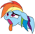 Size: 670x639 | Tagged: safe, artist:icicle-niceicle-1517, color edit, edit, rainbow dash, pegasus, pony, g4, my little pony: the movie, the art of my little pony: the movie, bust, colored, female, floppy ears, mare, open mouth, out of context, portrait, simple background, solo, tongue out, transparent background