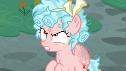 Size: 1280x720 | Tagged: safe, screencap, cozy glow, pegasus, pony, g4, school raze, angry, buzzing wings, cozy glow is best facemaker, cozy glow is not amused, female, filly, foal, pure evil, scowl, solo