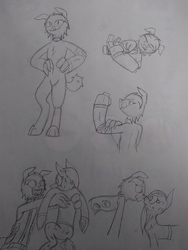 Size: 2560x1920 | Tagged: safe, artist:derpanater, oc, oc only, oc:east 13, oc:scrappy, diamond dog, ghoul, fallout equestria, clothes, female, female diamond dog, traditional art