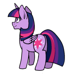 Size: 500x500 | Tagged: safe, alternate version, artist:/d/non, part of a set, twilight sparkle, alicorn, pony, g4, 8 angles of pony collaboration, female, mare, simple background, smiling, solo, transparent background, twilight sparkle (alicorn)