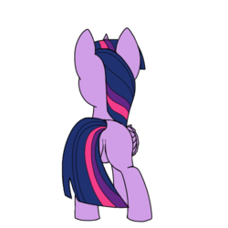 Size: 500x500 | Tagged: safe, alternate version, artist:wafflecakes, part of a set, twilight sparkle, alicorn, pony, g4, 8 angles of pony collaboration, behind, female, mare, simple background, solo, transparent background, twilight sparkle (alicorn)