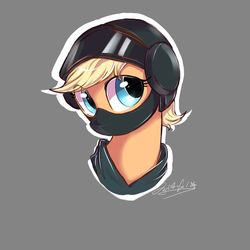 Size: 1280x1280 | Tagged: safe, artist:oofycolorful, oc, oc only, pony, female, helmet, looking at you, mare, solo