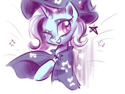 Size: 1280x960 | Tagged: safe, artist:oofycolorful, trixie, pony, unicorn, g4, cape, clothes, cute, diatrixes, female, hat, heart, heart eyes, mare, one eye closed, smiling, solo, sparkly eyes, trixie's cape, trixie's hat, wingding eyes, wink