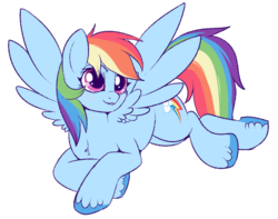 Size: 800x630 | Tagged: safe, artist:lulubell, rainbow dash, pegasus, pony, :p, backwards cutie mark, blushing, cute, dashabetes, female, lying down, mare, silly, simple background, solo, tongue out, transparent background