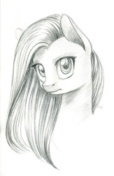 Size: 999x1532 | Tagged: safe, artist:maytee, pinkie pie, earth pony, pony, bust, female, looking at you, monochrome, pencil drawing, pinkamena diane pie, portrait, solo, traditional art