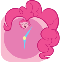 Size: 1140x1140 | Tagged: safe, artist:craftybrony, pinkie pie, pony, g4, app, clock, female, icon, iphone, simple background, solo, transparent background, vector