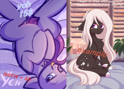 Size: 5551x4000 | Tagged: safe, artist:pesty_skillengton, oc, oc only, pony, bed, bedroom, commission, cute, looking at you, solo, tongue out, ych example, your character here