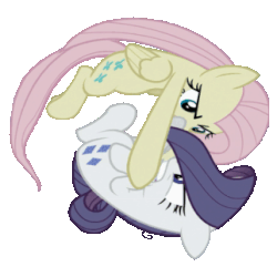 Size: 322x322 | Tagged: safe, derpibooru exclusive, edit, edited screencap, screencap, mean fluttershy, mean rarity, g4, the mean 6, animated, clone, female, gif, simple background, transparent background