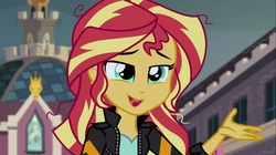 Size: 1100x618 | Tagged: safe, screencap, sunset shimmer, equestria girls, g4, my little pony equestria girls: friendship games, female, messy hair, solo