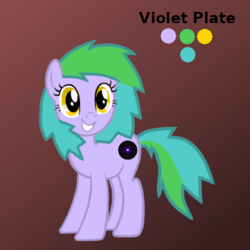 Size: 400x400 | Tagged: safe, artist:platinumdrop, oc, oc only, oc:violet plate, earth pony, pony, gradient background